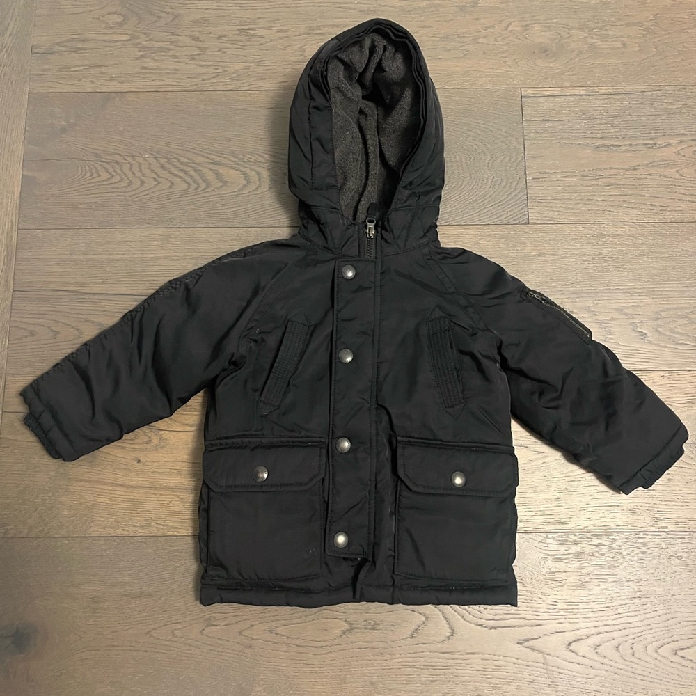 Baby gap black kids down jacket sz 2T VGUC ret $140